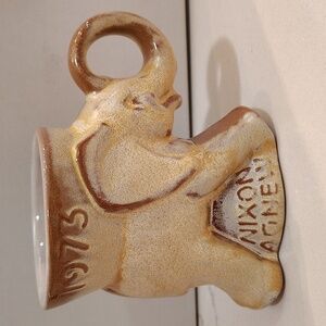 Vintage Frankoma GOP 1973 Nixon Agnew Mug Rare Collectible Tan